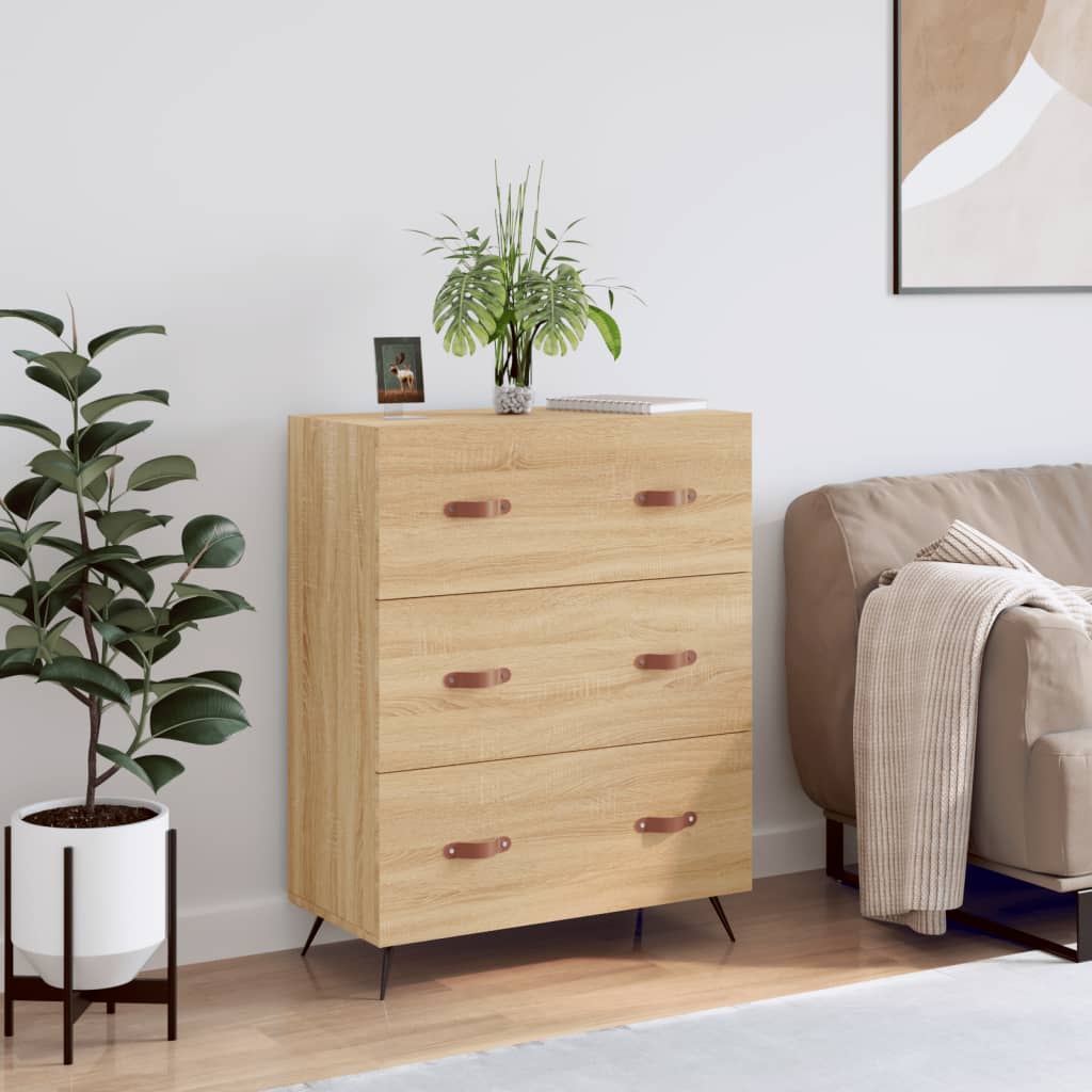 Kommode Sonoma Eik 69,5X34X90 Cm Konstruert Tre