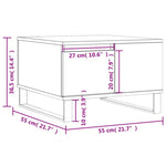 Salongbord Hvit 55X55X36,5 Cm Konstruert Tre