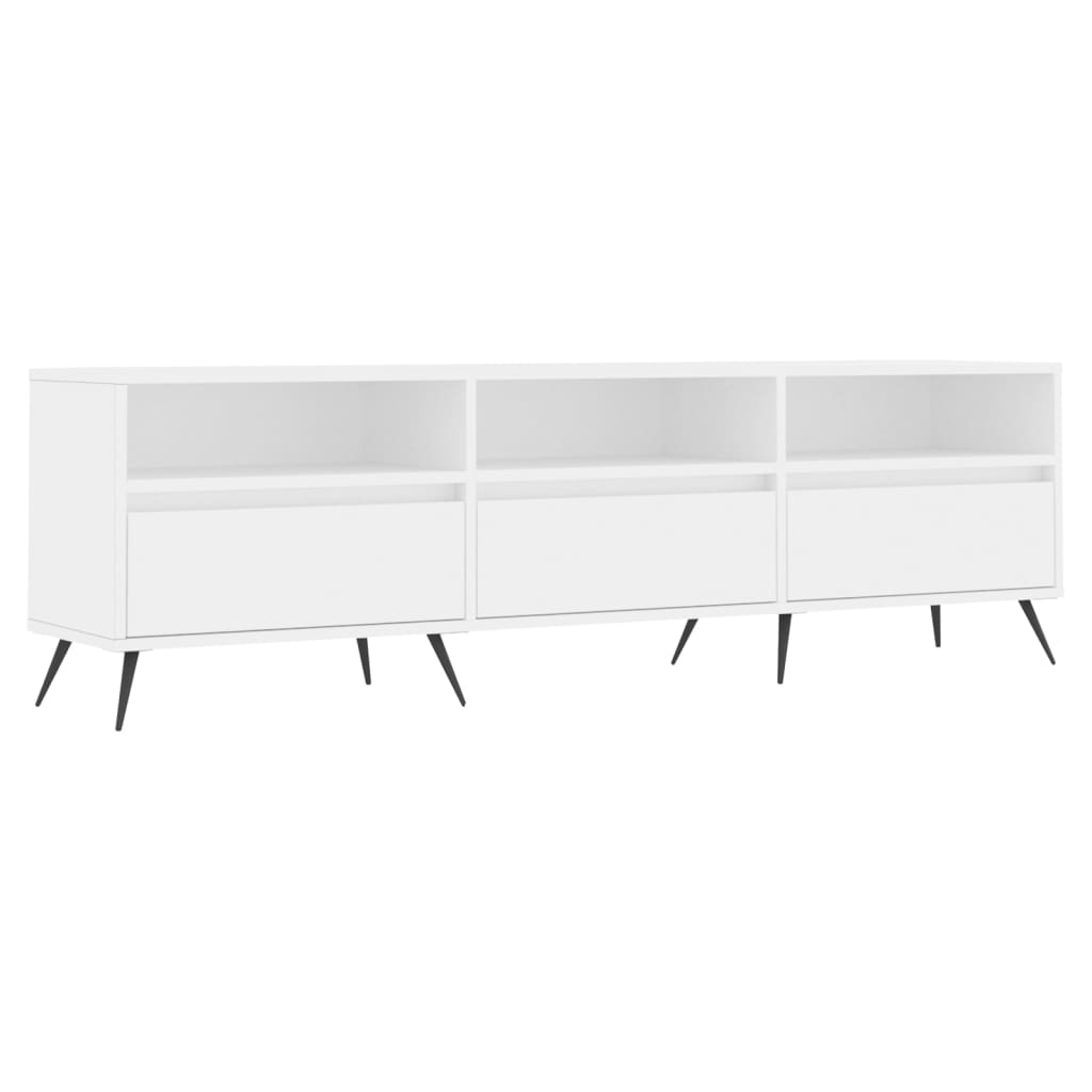 Tv-Benk Hvit 150X30X44,5 Cm Konstruert Tre