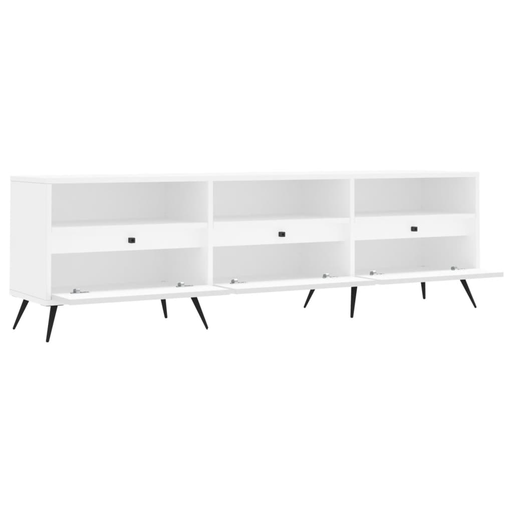 Tv-Benk Hvit 150X30X44,5 Cm Konstruert Tre