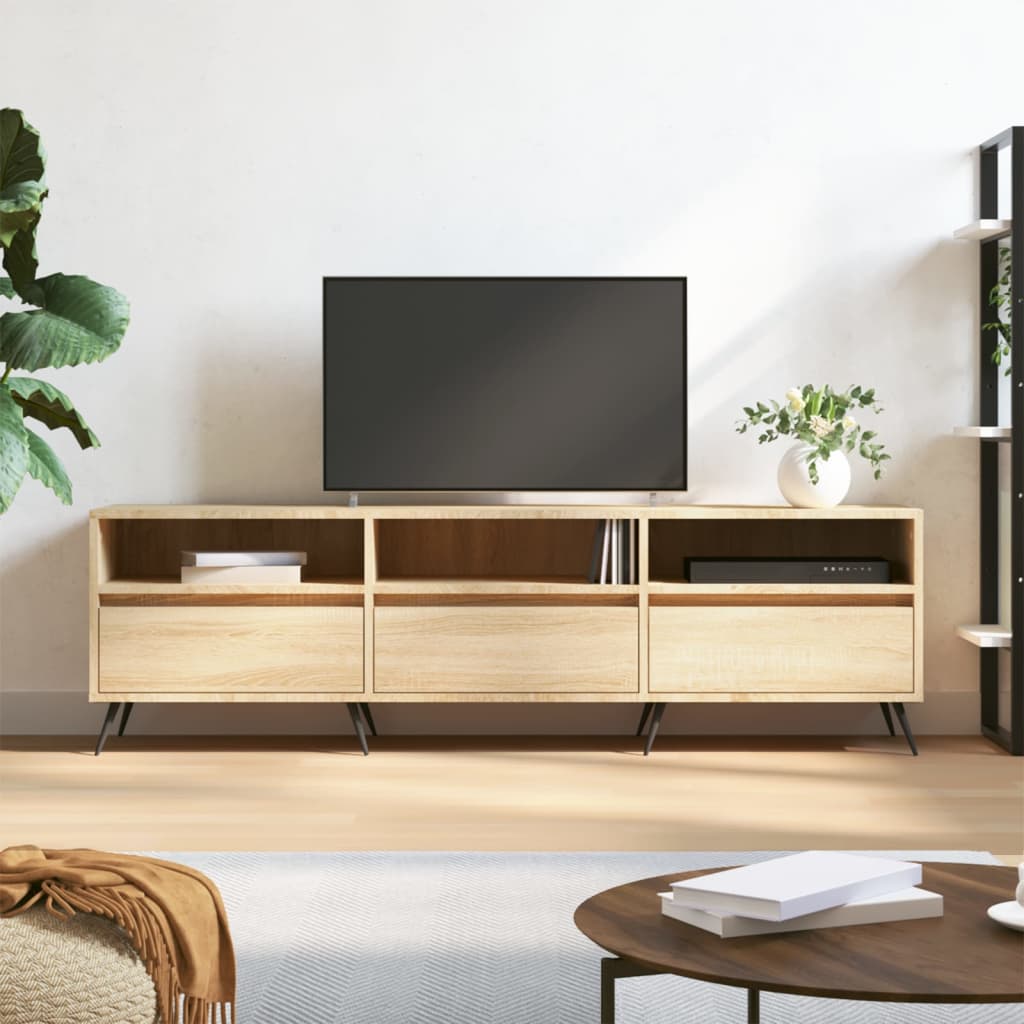 Tv-Benk Sonoma Eik 150X30X44,5 Cm Konstruert Tre