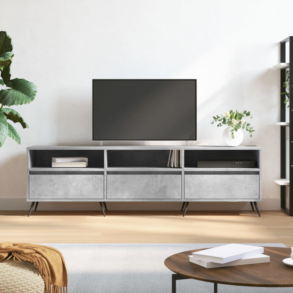 Tv-Benk Betonggrå 150X30X44,5 Cm Konstruert Tre