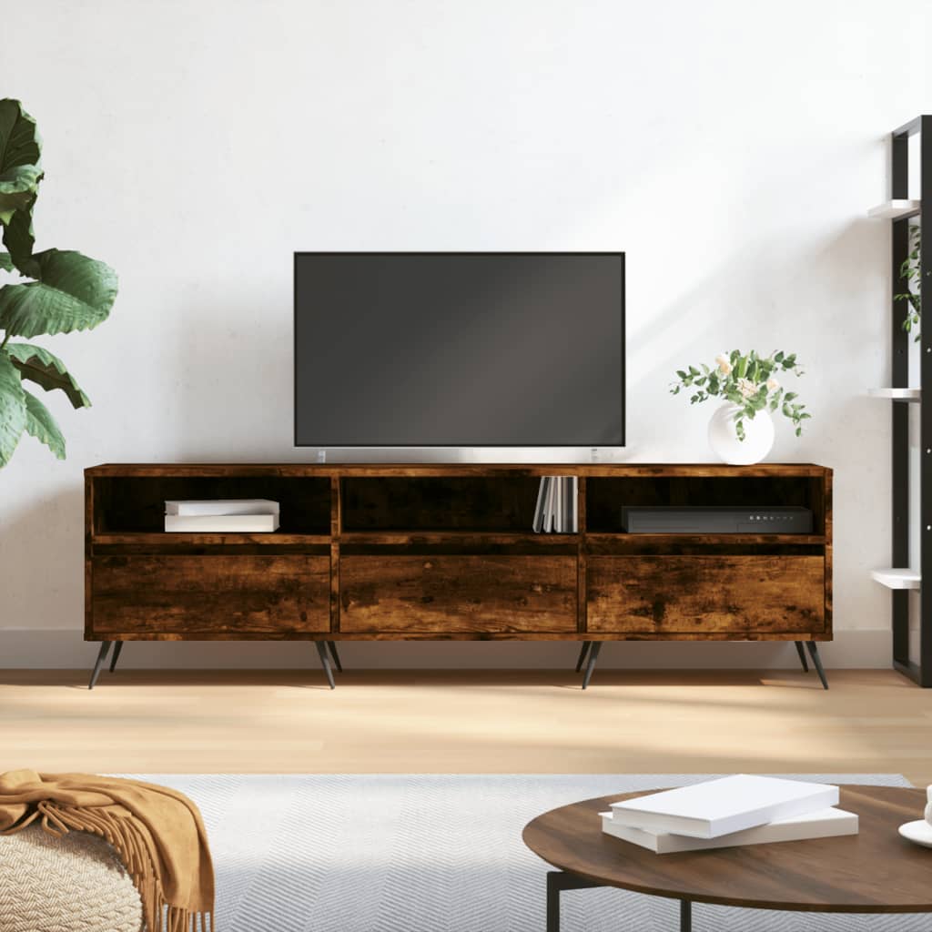 Tv-Benk Røkt Eik 150X30X44,5 Cm Konstruert Tre