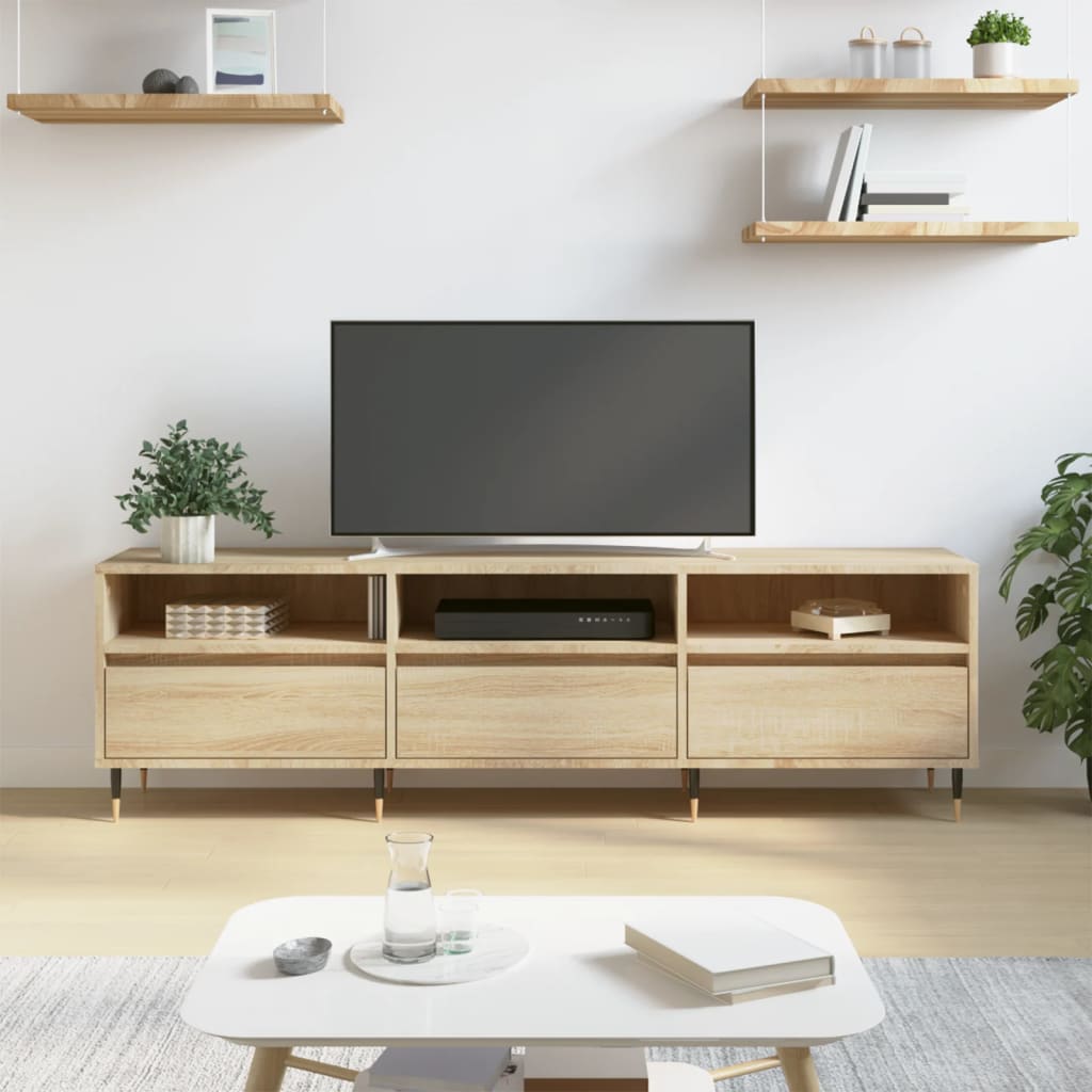 Tv-Benk Sonoma Eik 150X30X44,5 Cm Konstruert Tre