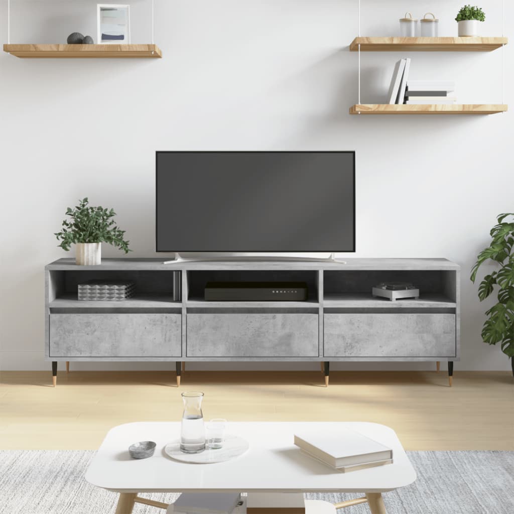 Tv-Benk Betonggrå 150X30X44,5 Cm Konstruert Tre