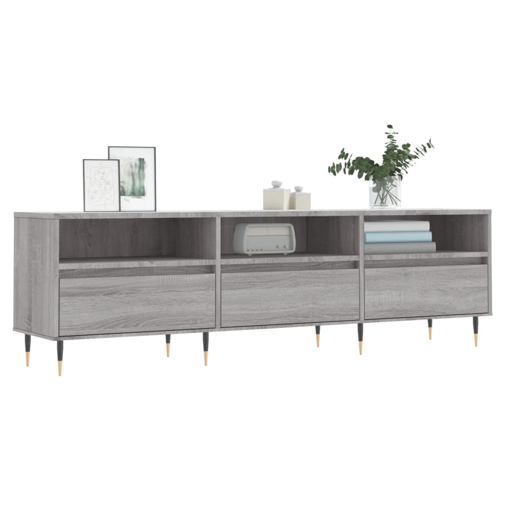 Tv-Benk Grå Sonoma 150X30X44,5 Cm Konstruert Tre