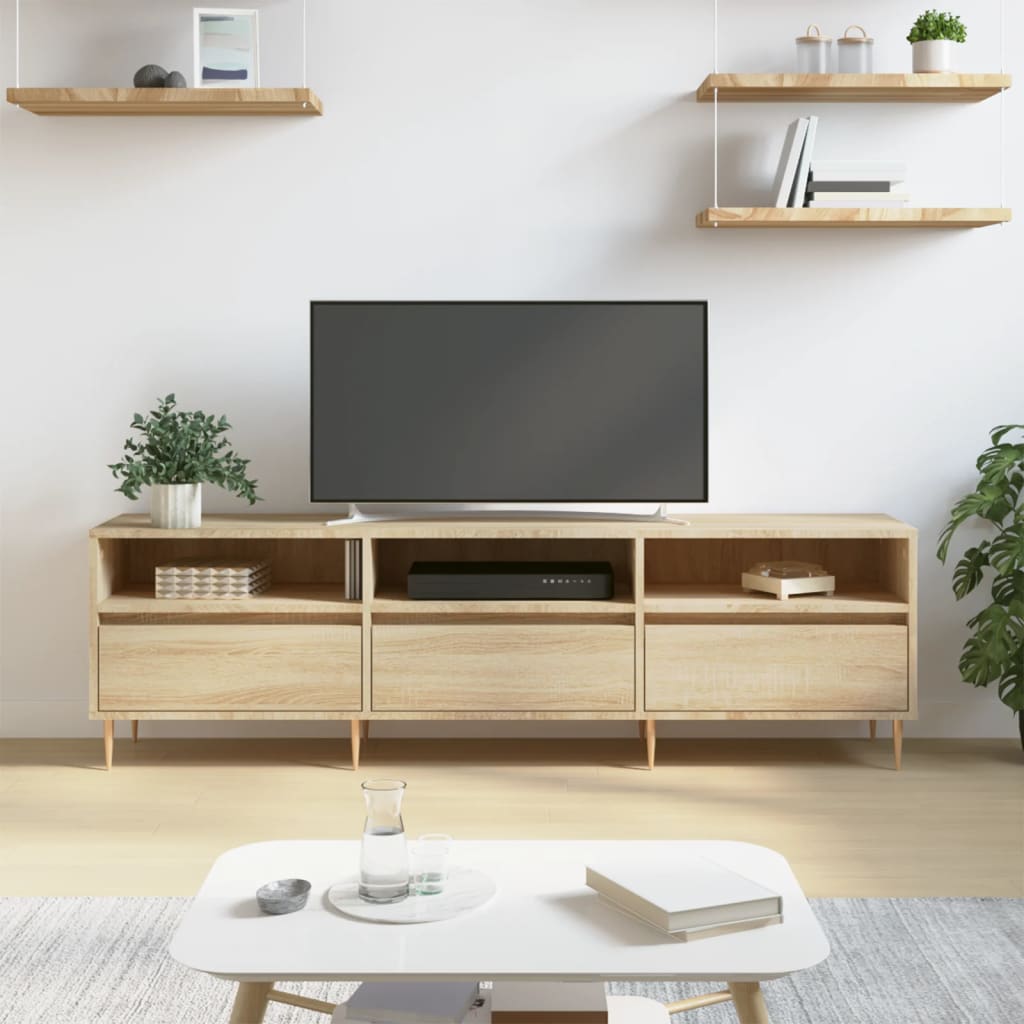 Tv-Benk Sonoma Eik 150X30X44,5 Cm Konstruert Tre