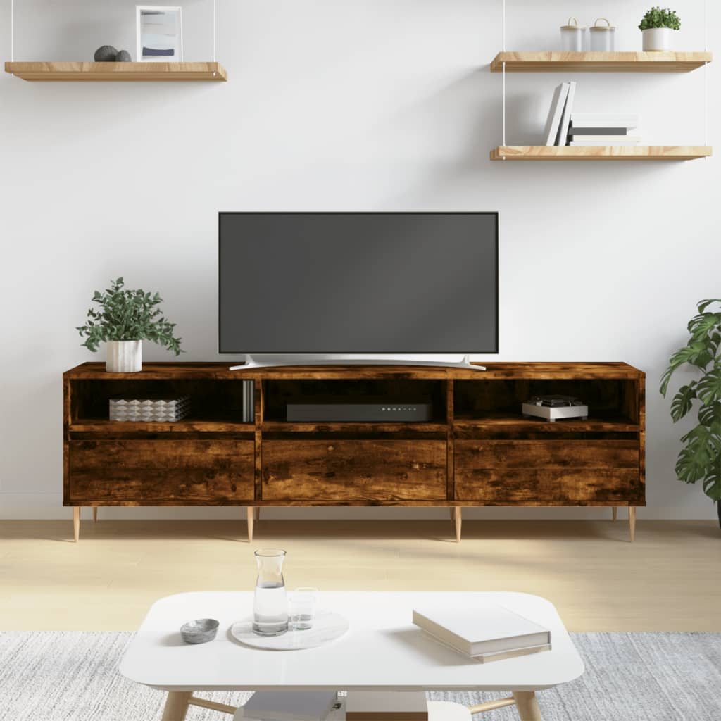 Tv-Benk Røkt Eik 150X30X44,5 Cm Konstruert Tre