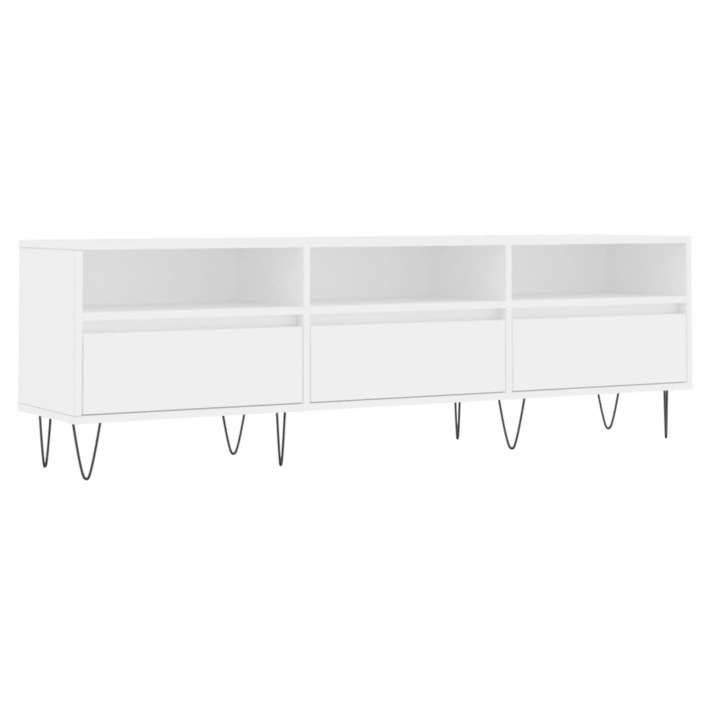 Tv-Benk Hvit 150X30X44,5 Cm Konstruert Tre