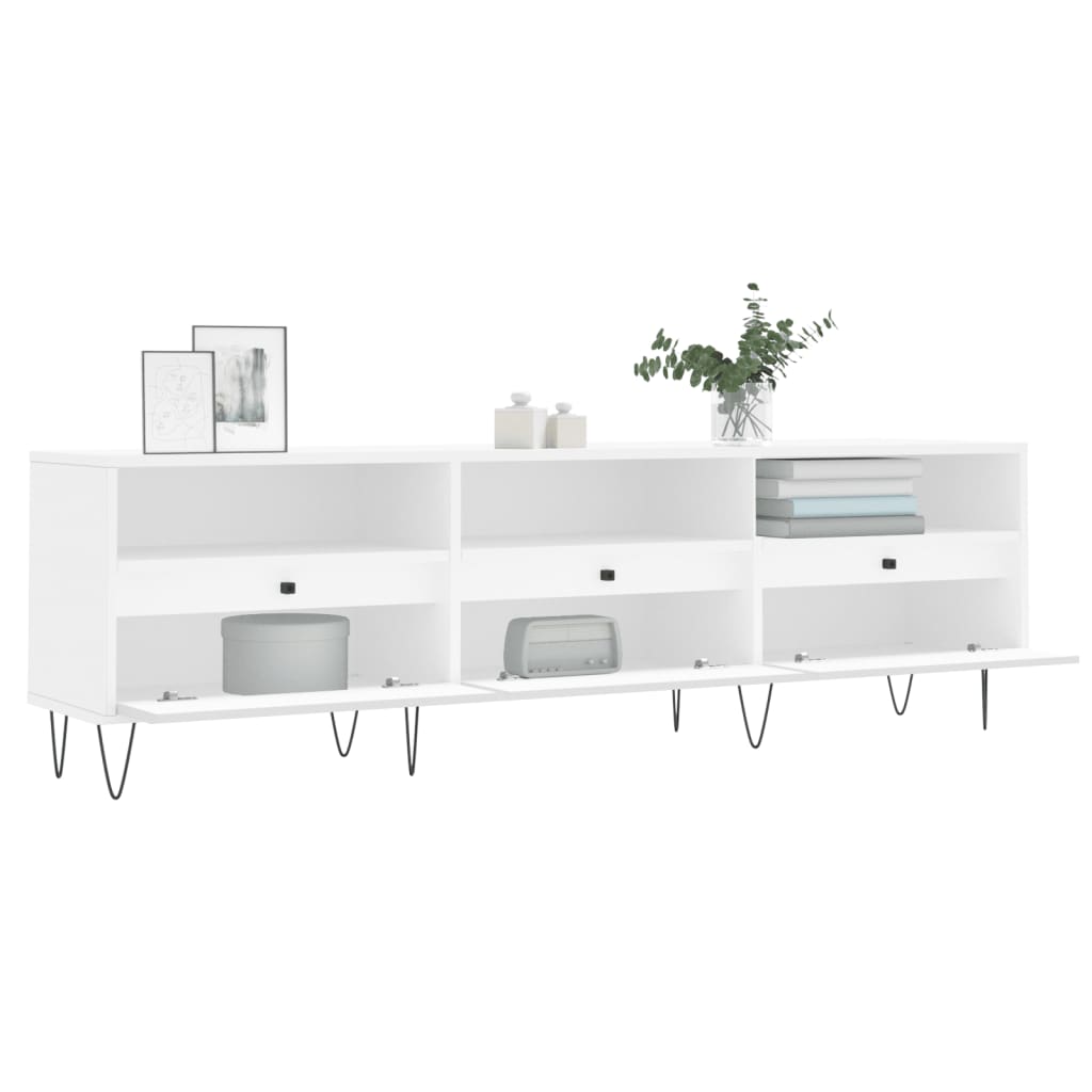Tv-Benk Hvit 150X30X44,5 Cm Konstruert Tre
