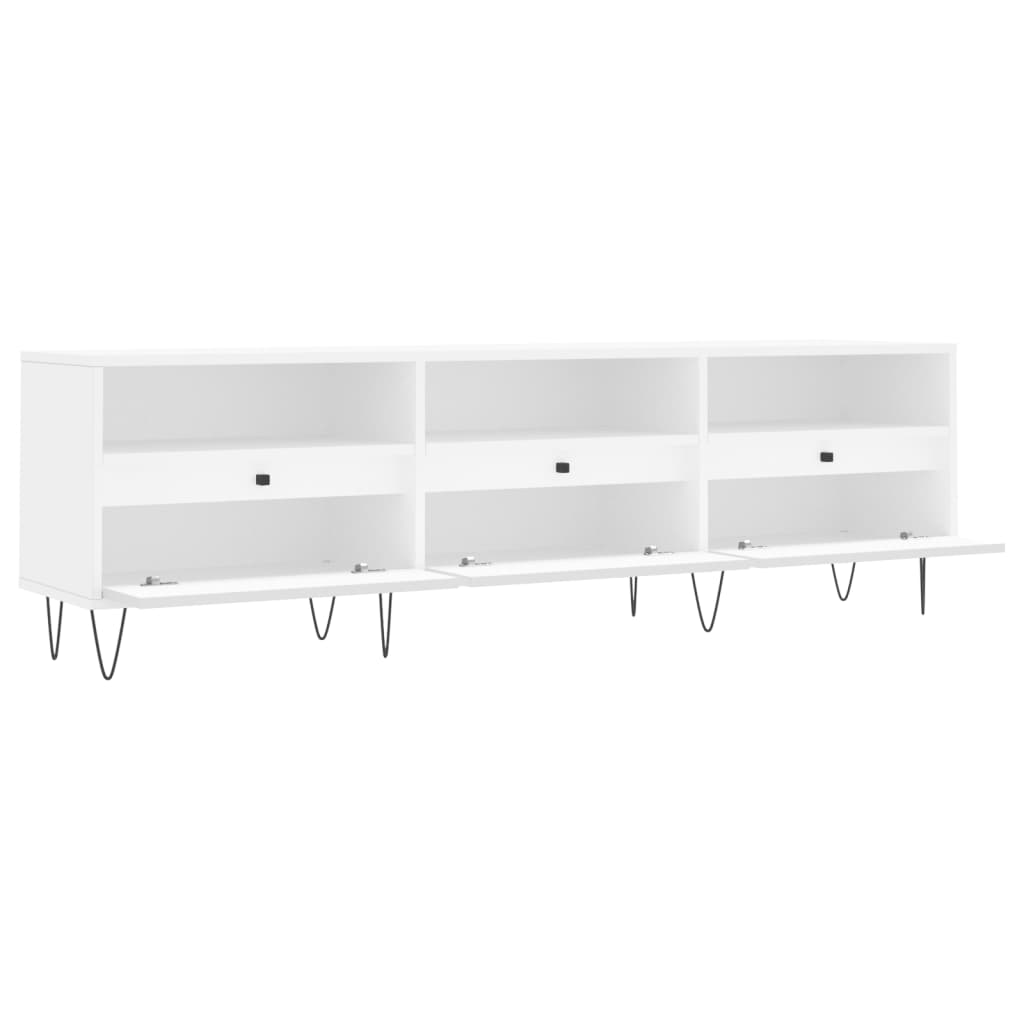 Tv-Benk Hvit 150X30X44,5 Cm Konstruert Tre