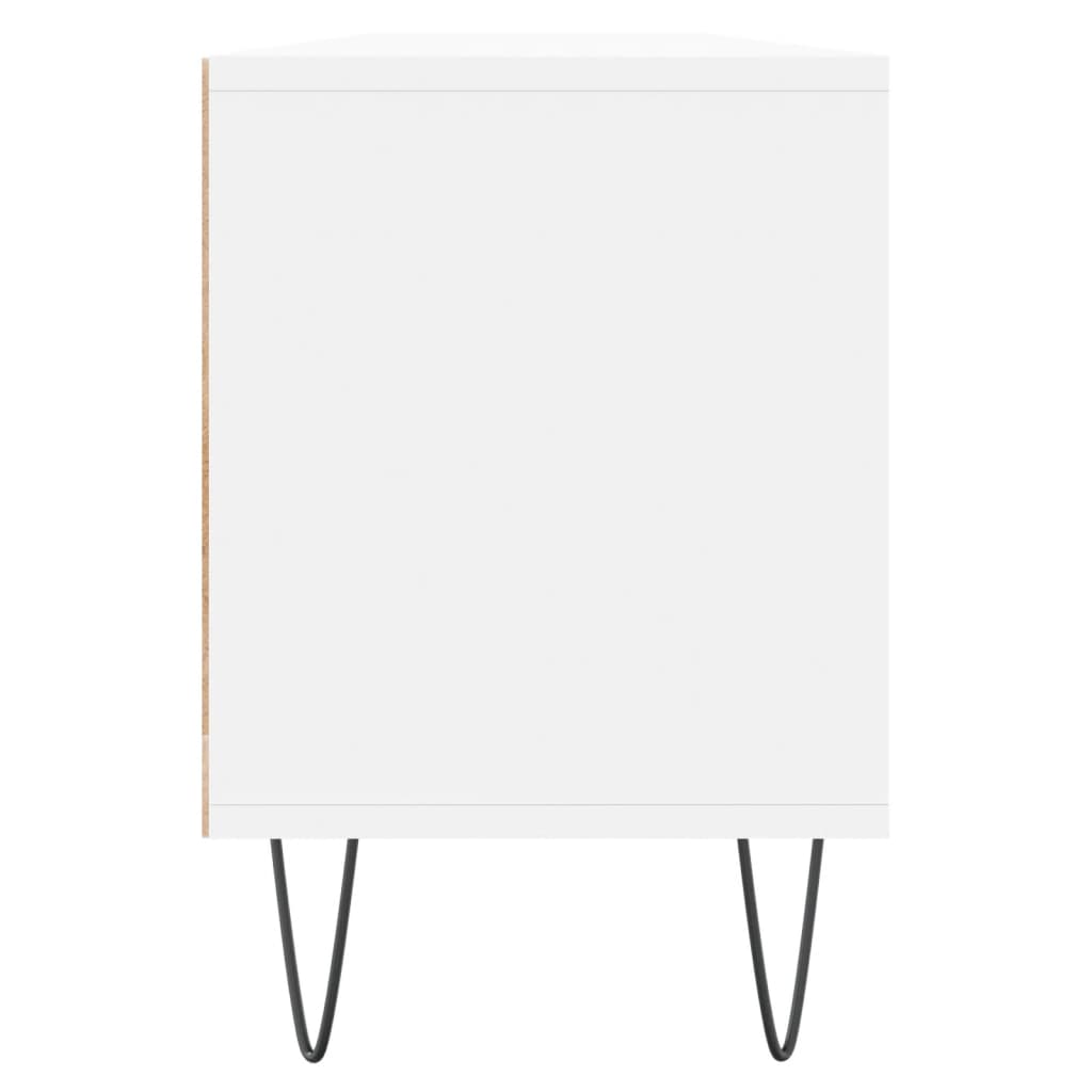 Tv-Benk Hvit 150X30X44,5 Cm Konstruert Tre