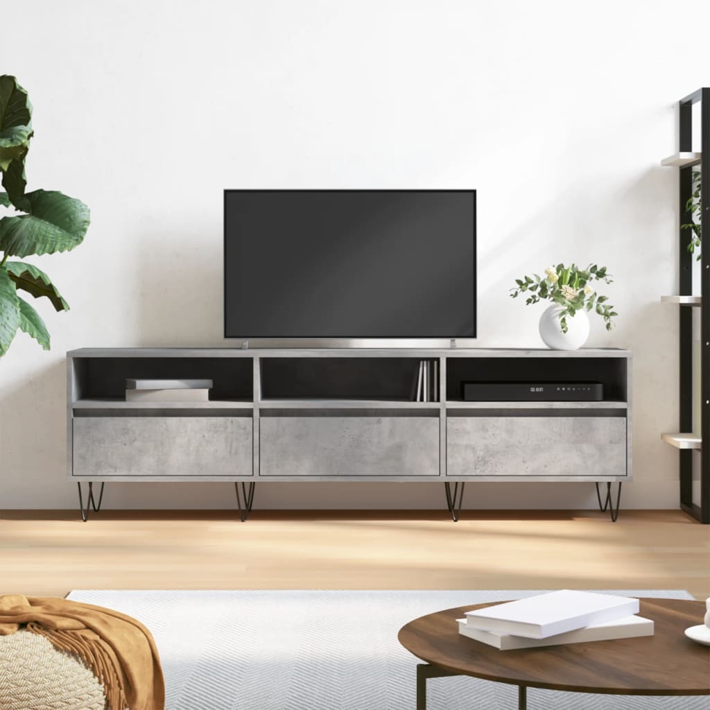 Tv-Benk Betonggrå 150X30X44,5 Cm Konstruert Tre