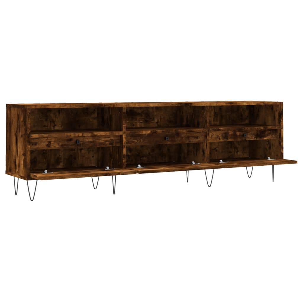 Tv-Benk Røkt Eik 150X30X44,5 Cm Konstruert Tre