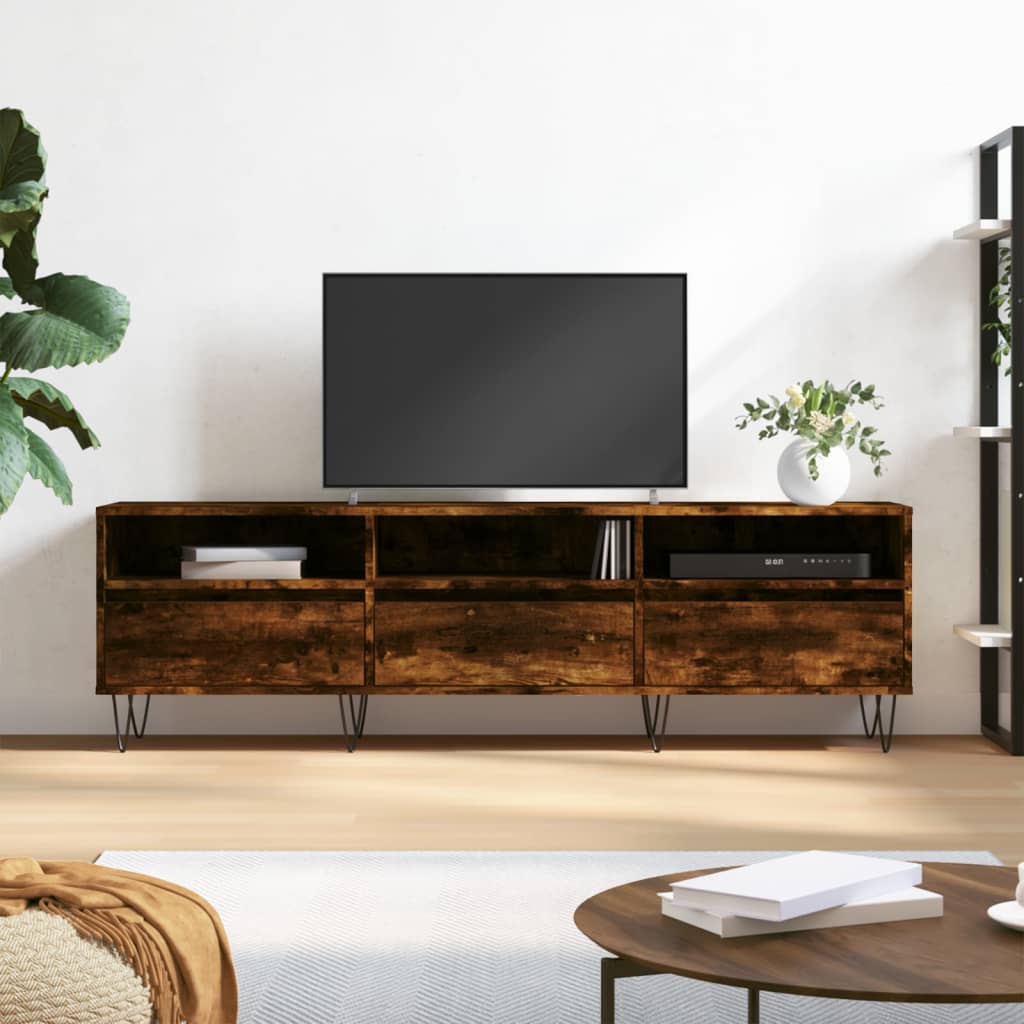 Tv-Benk Røkt Eik 150X30X44,5 Cm Konstruert Tre