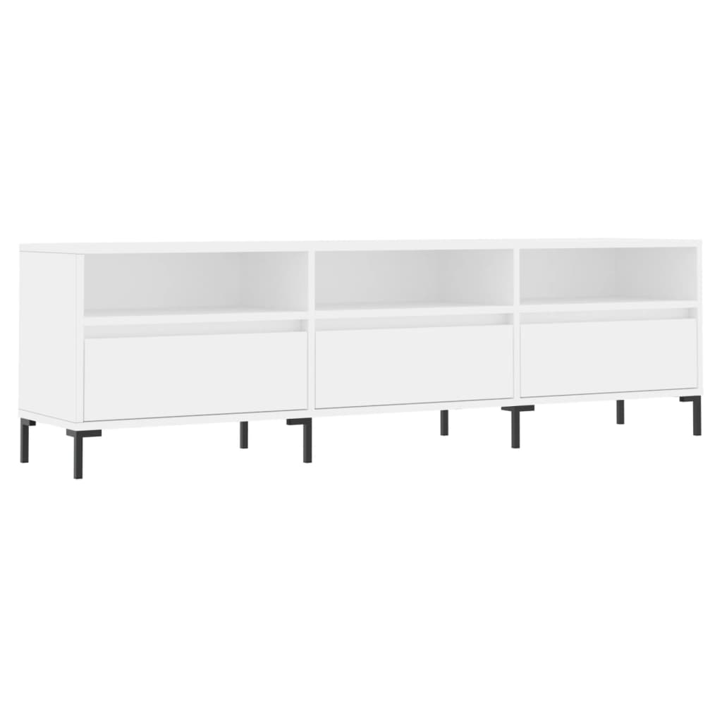 Tv-Benk Hvit 150X30X44,5 Cm Konstruert Tre