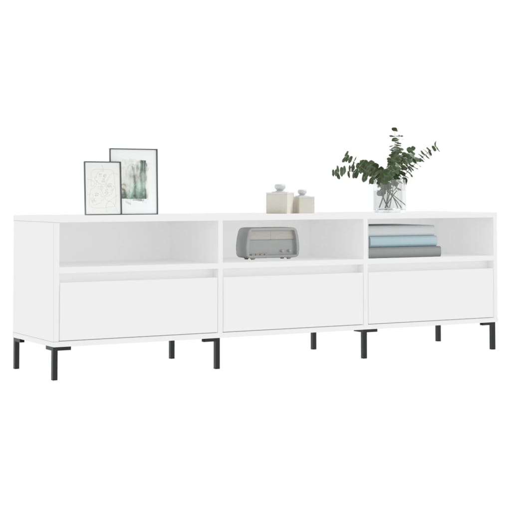 Tv-Benk Hvit 150X30X44,5 Cm Konstruert Tre