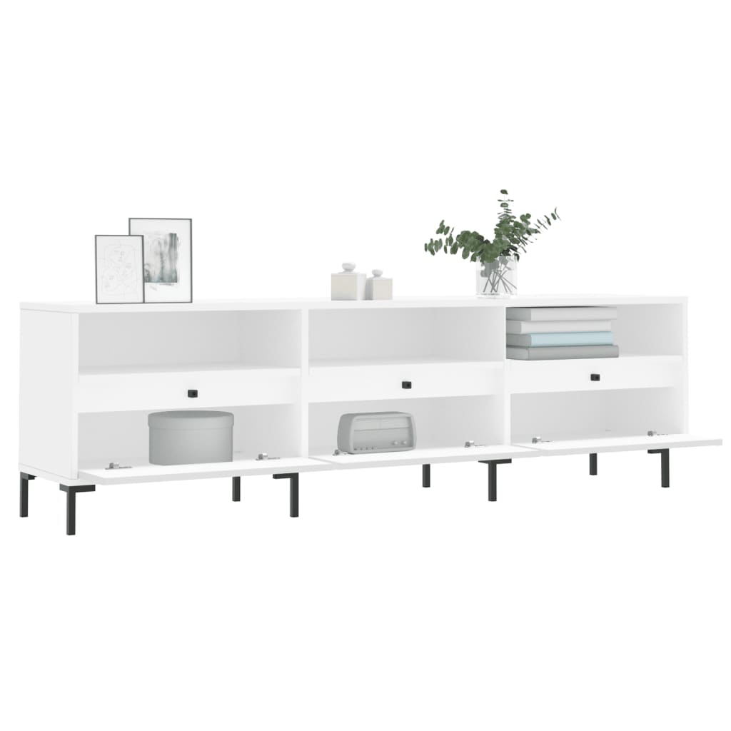 Tv-Benk Hvit 150X30X44,5 Cm Konstruert Tre