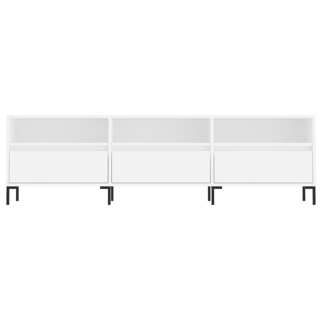 Tv-Benk Hvit 150X30X44,5 Cm Konstruert Tre