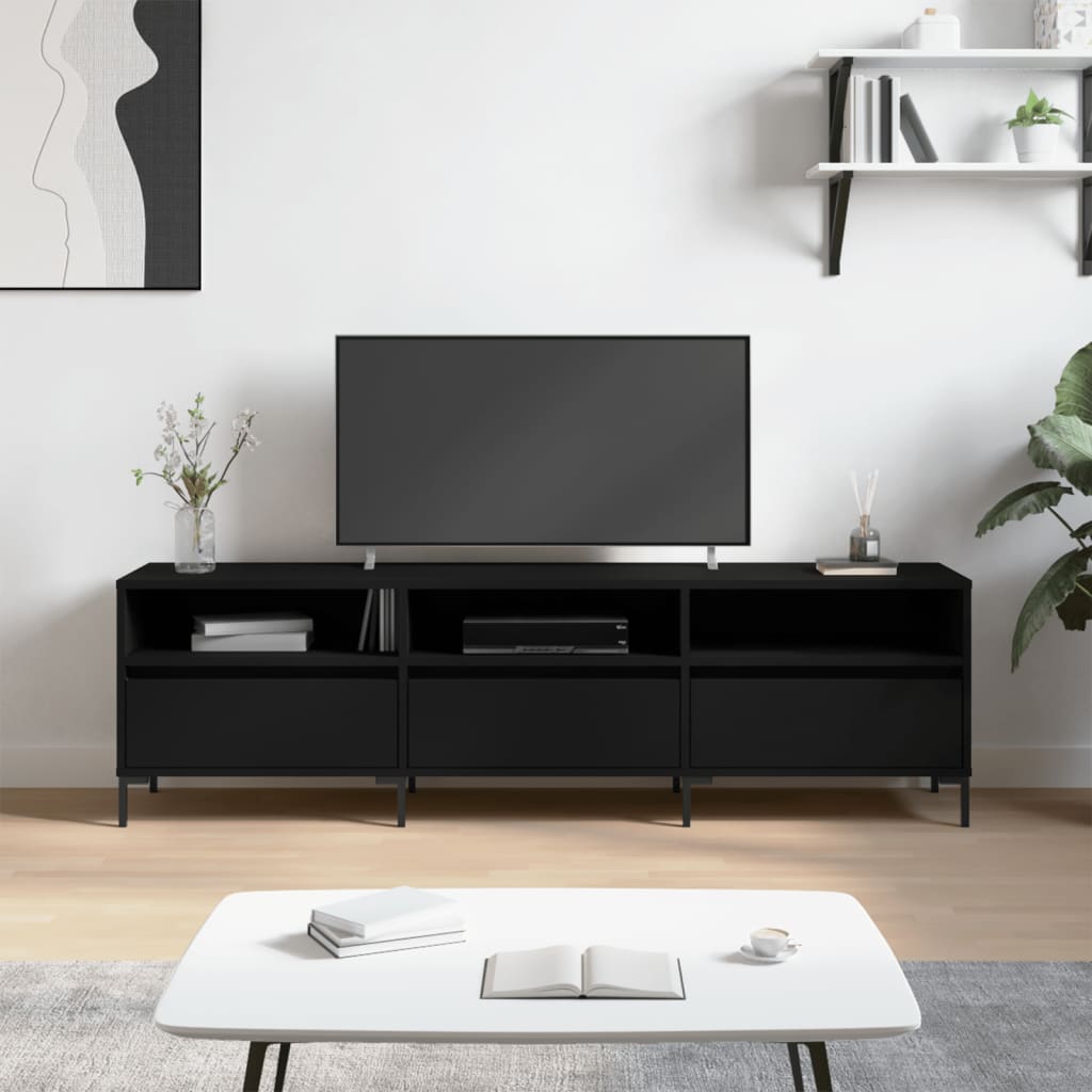 Tv-Benk Svart 150X30X44,5 Cm Konstruert Tre