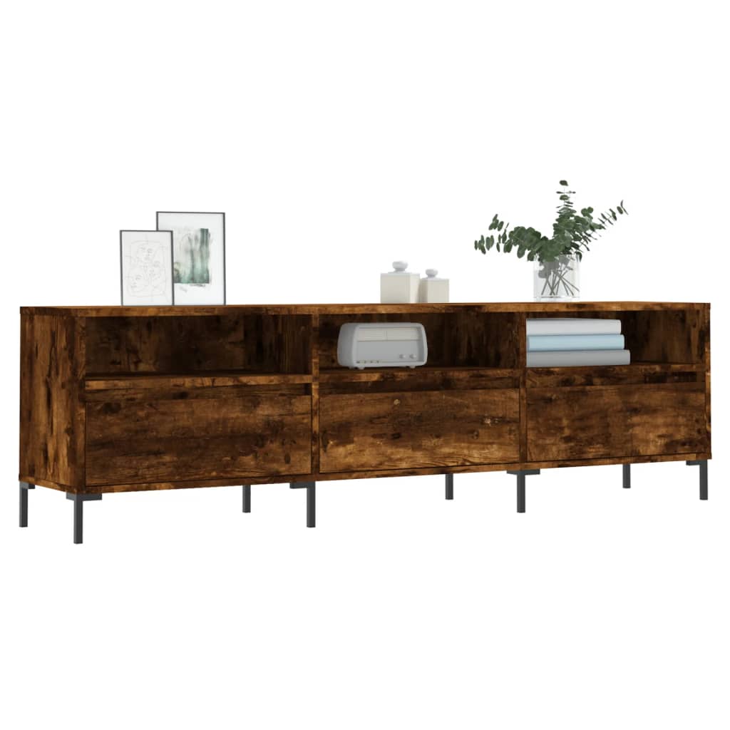Tv-Benk Røkt Eik 150X30X44,5 Cm Konstruert Tre