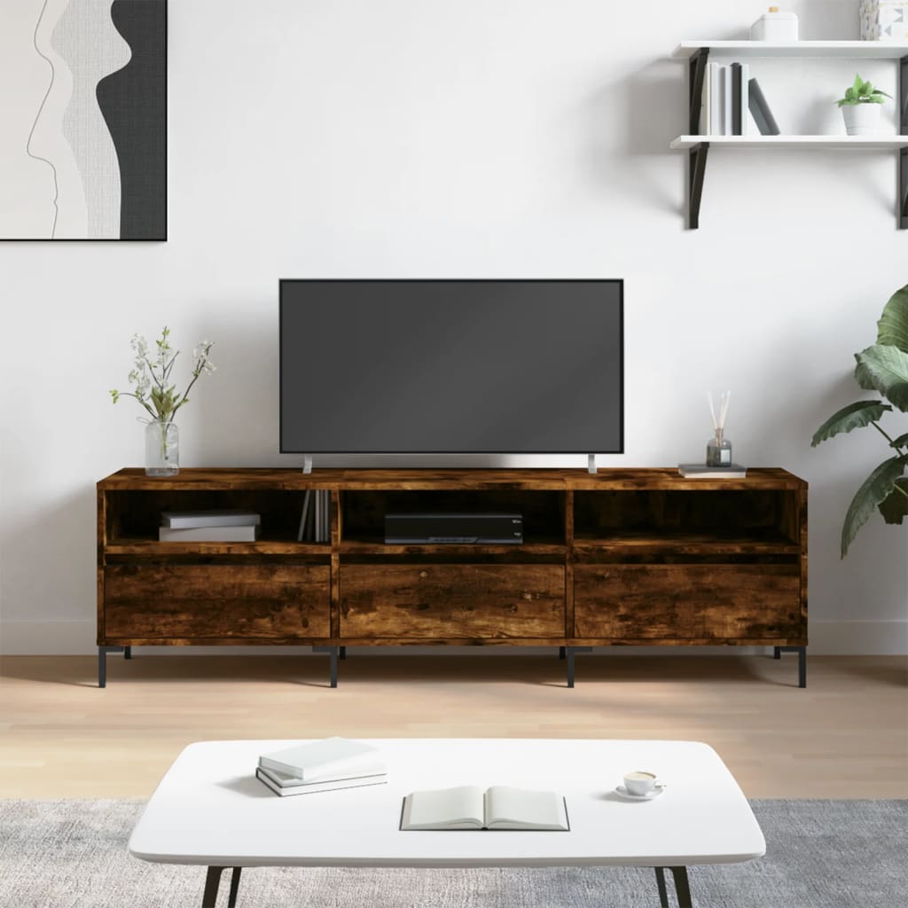 Tv-Benk Røkt Eik 150X30X44,5 Cm Konstruert Tre