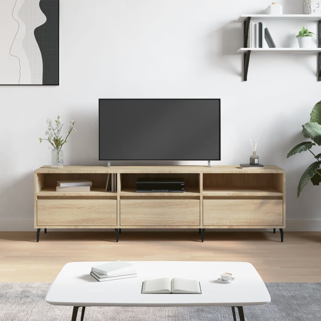 Tv-Benk Sonoma Eik 150X30X44,5 Cm Konstruert Tre