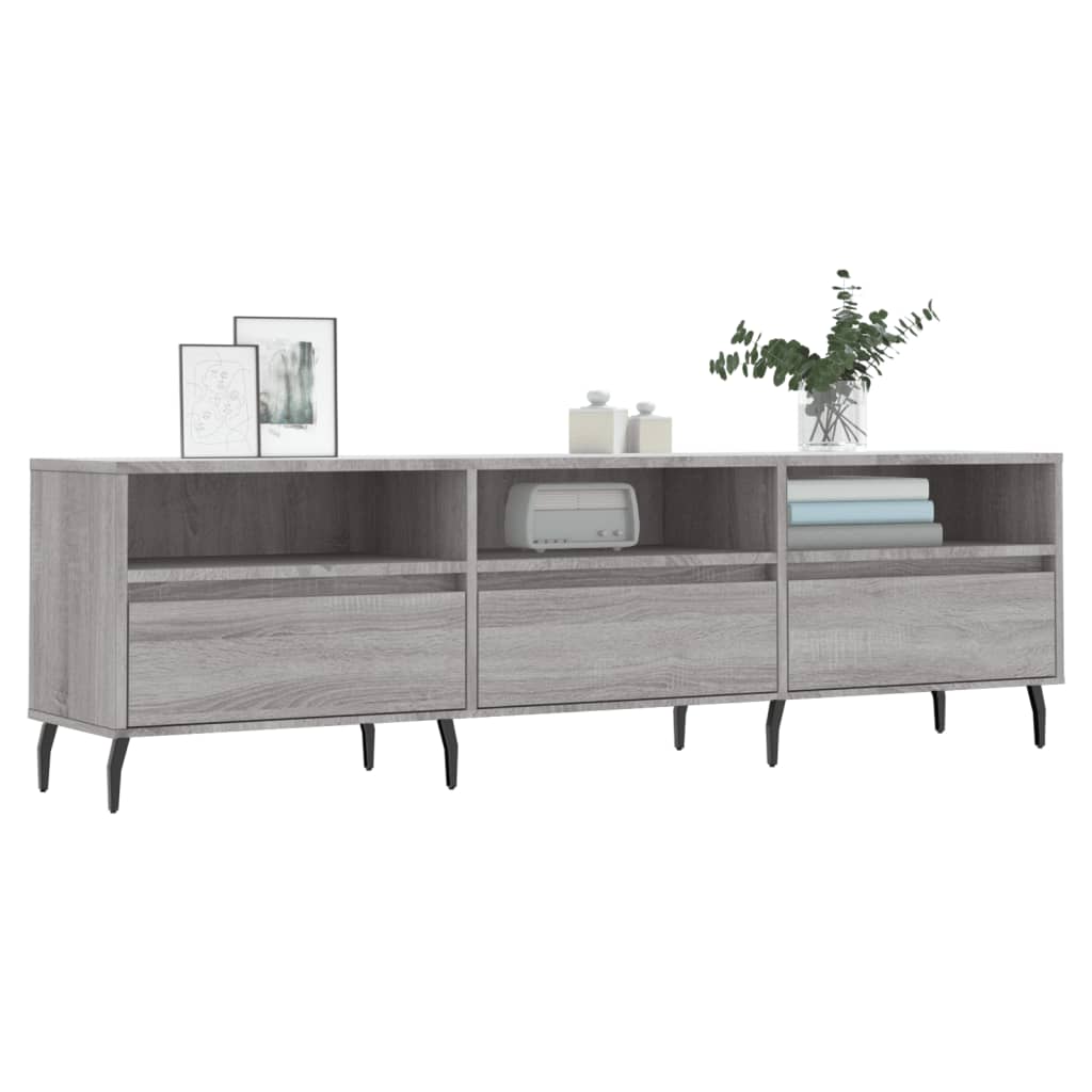 Tv-Benk Grå Sonoma 150X30X44,5 Cm Konstruert Tre