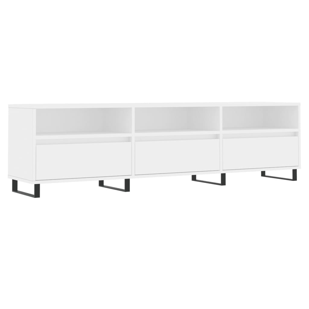 Tv-Benk Hvit 150X30X44,5 Cm Konstruert Tre