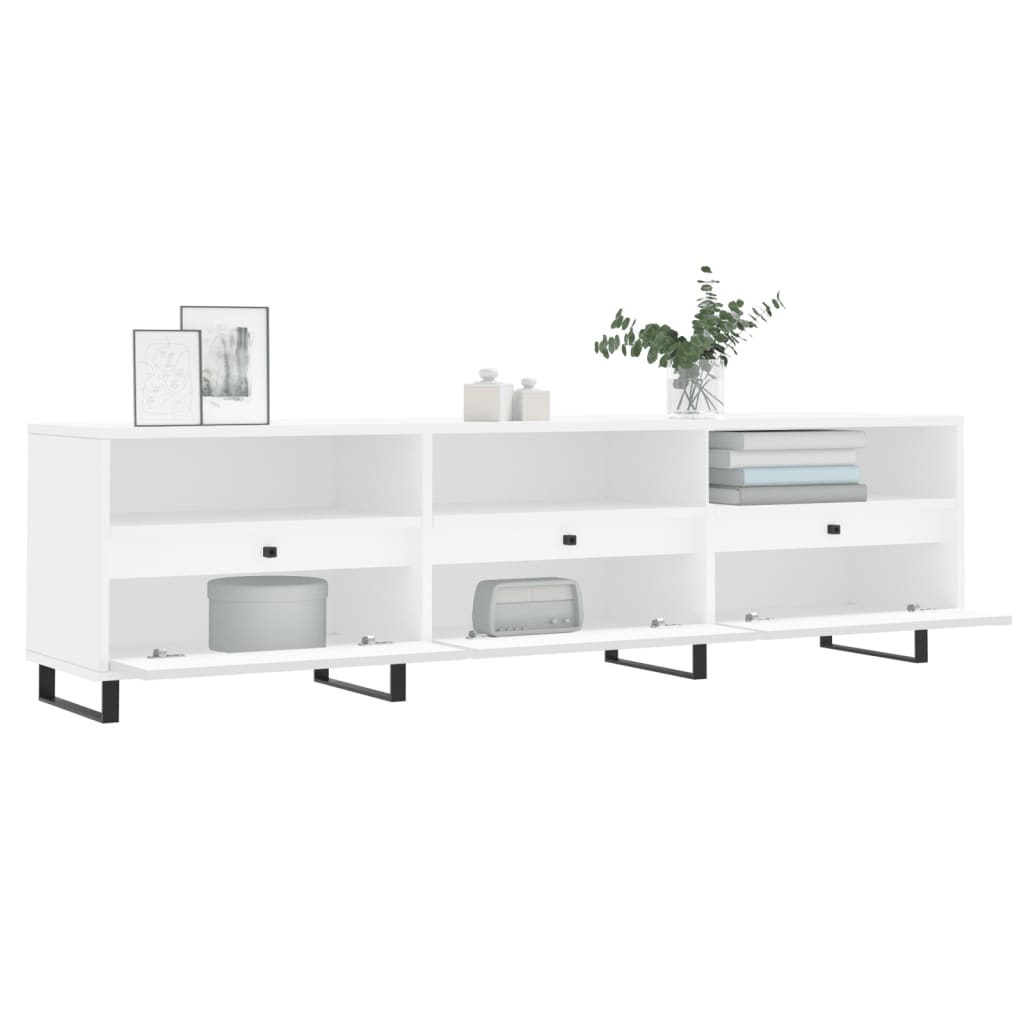 Tv-Benk Hvit 150X30X44,5 Cm Konstruert Tre