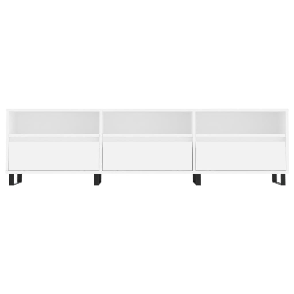 Tv-Benk Hvit 150X30X44,5 Cm Konstruert Tre