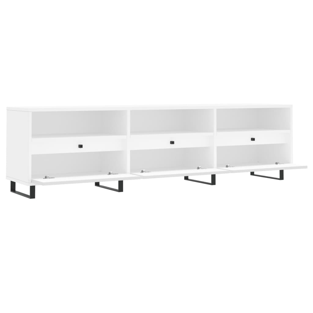 Tv-Benk Hvit 150X30X44,5 Cm Konstruert Tre