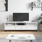 Tv-Benk Hvit 150X30X44,5 Cm Konstruert Tre