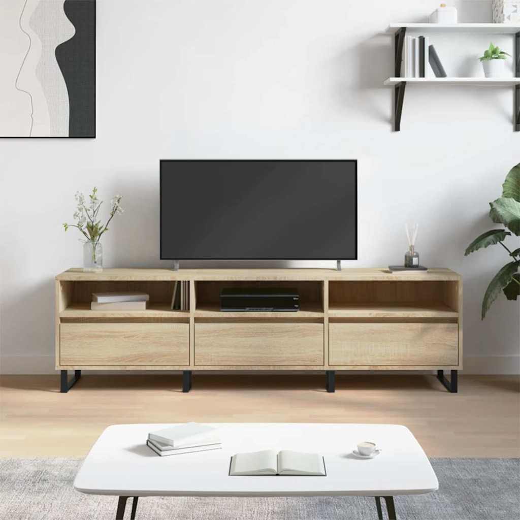 Tv-Benk Sonoma Eik 150X30X44,5 Cm Konstruert Tre