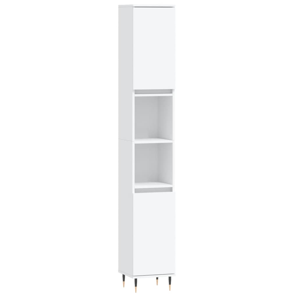 Baderomsskap Hvit 30X30X190 Cm Konstruert Tre