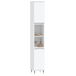 Baderomsskap Hvit 30X30X190 Cm Konstruert Tre