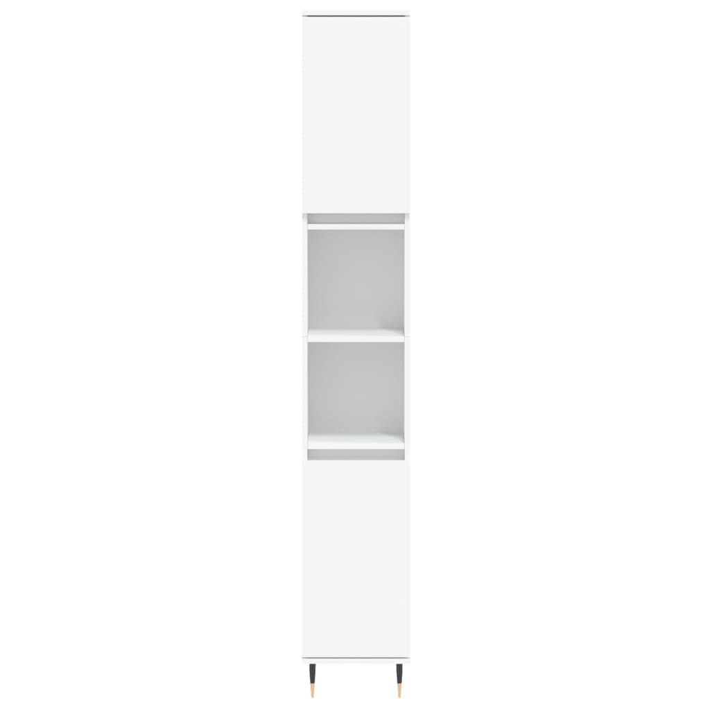 Baderomsskap Hvit 30X30X190 Cm Konstruert Tre