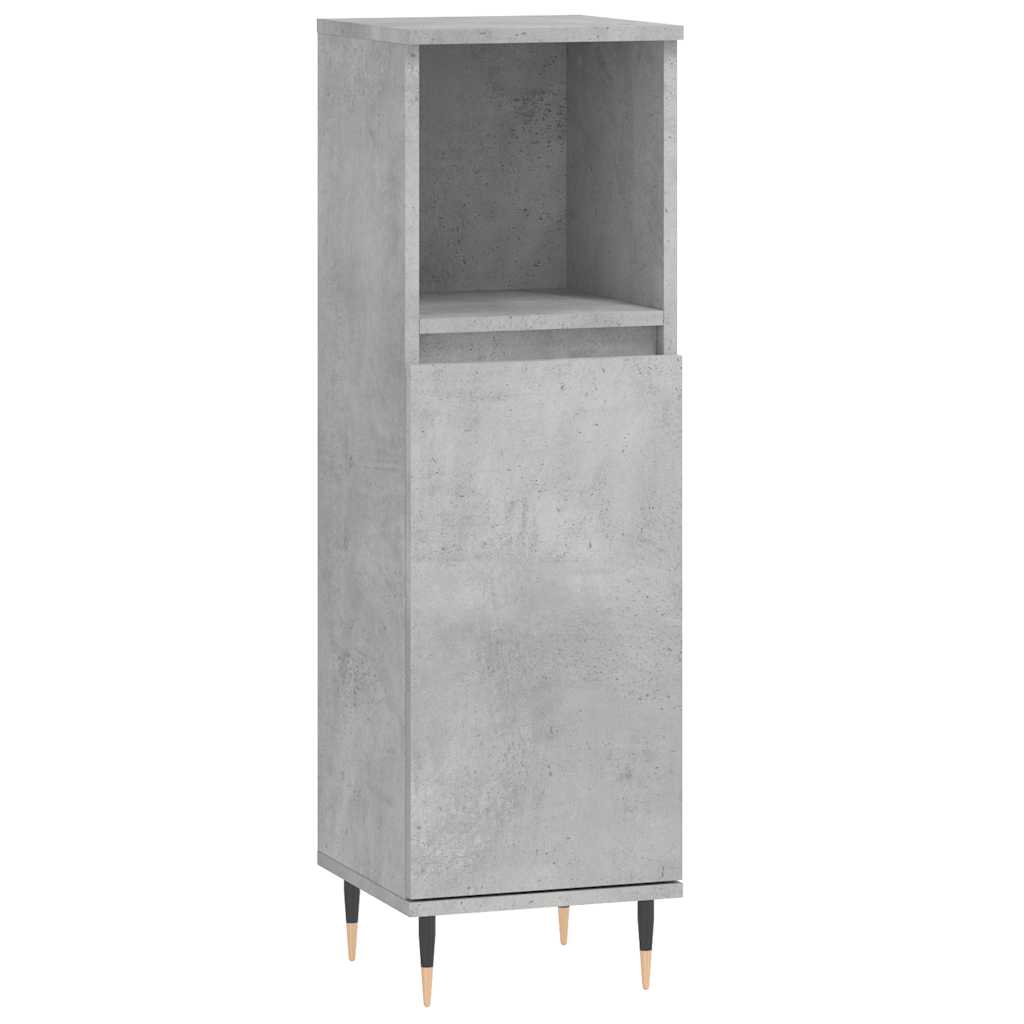 Baderomsskap Betonggrå 30X30X100 Cm Konstruert Tre