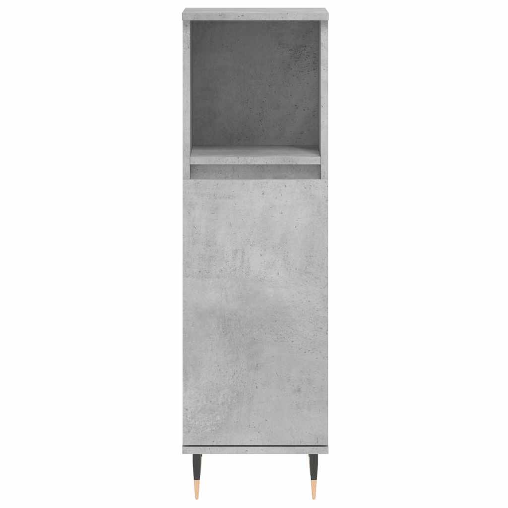 Baderomsskap Betonggrå 30X30X100 Cm Konstruert Tre