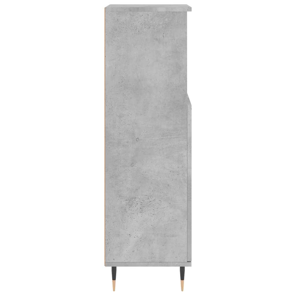 Baderomsskap Betonggrå 30X30X100 Cm Konstruert Tre