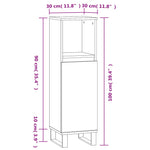 Baderomsskap Røkt Eik 30X30X100 Cm Konstruert Tre