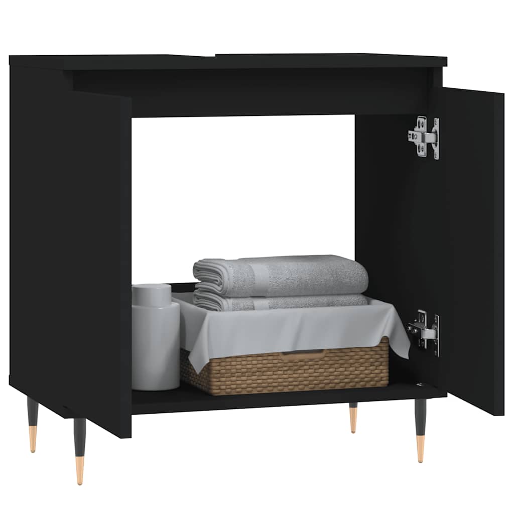 Servantskap Svart 58X33X60 Cm Konstruert Tre