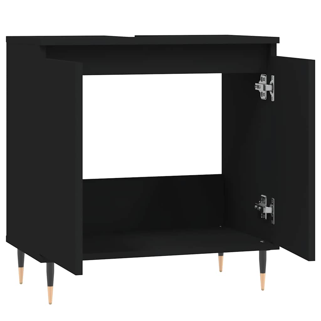 Servantskap Svart 58X33X60 Cm Konstruert Tre