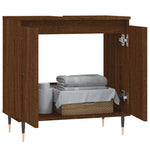 Baderomsskap Brun Eik 58X33X60 Cm Konstruert Tre