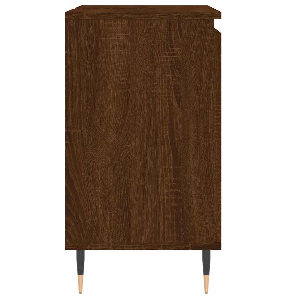 Baderomsskap Brun Eik 58X33X60 Cm Konstruert Tre