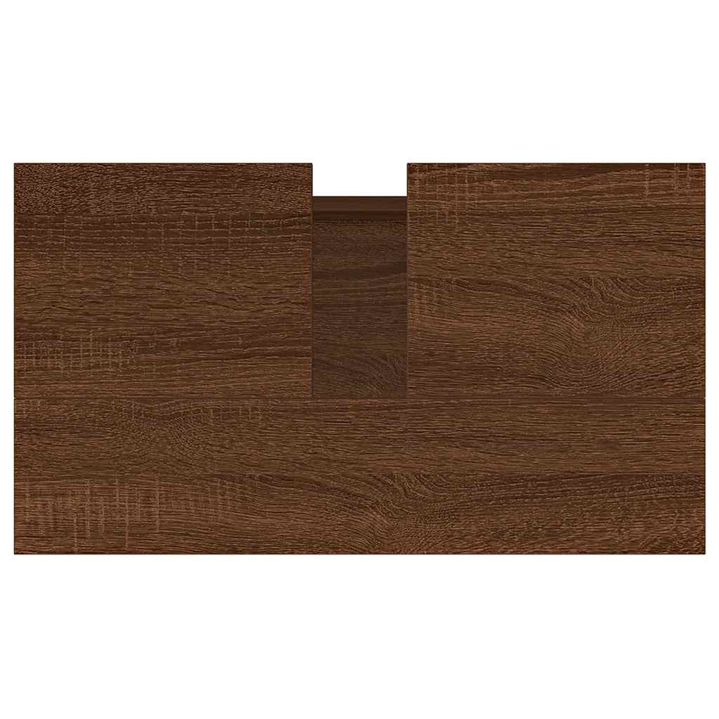 Baderomsskap Brun Eik 58X33X60 Cm Konstruert Tre
