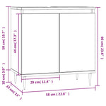 Baderomsskap Brun Eik 58X33X60 Cm Konstruert Tre