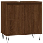 Baderomsskap Brun Eik 58X33X60 Cm Konstruert Tre