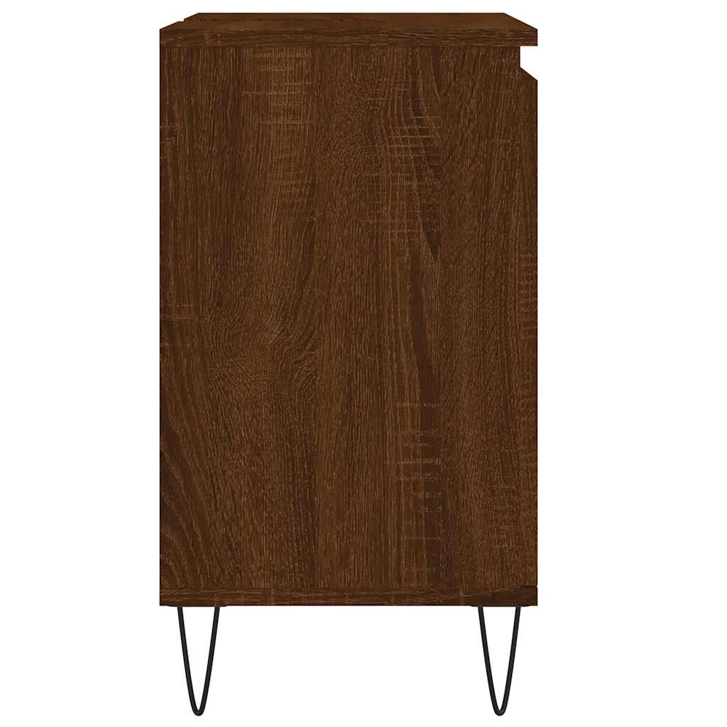 Baderomsskap Brun Eik 58X33X60 Cm Konstruert Tre