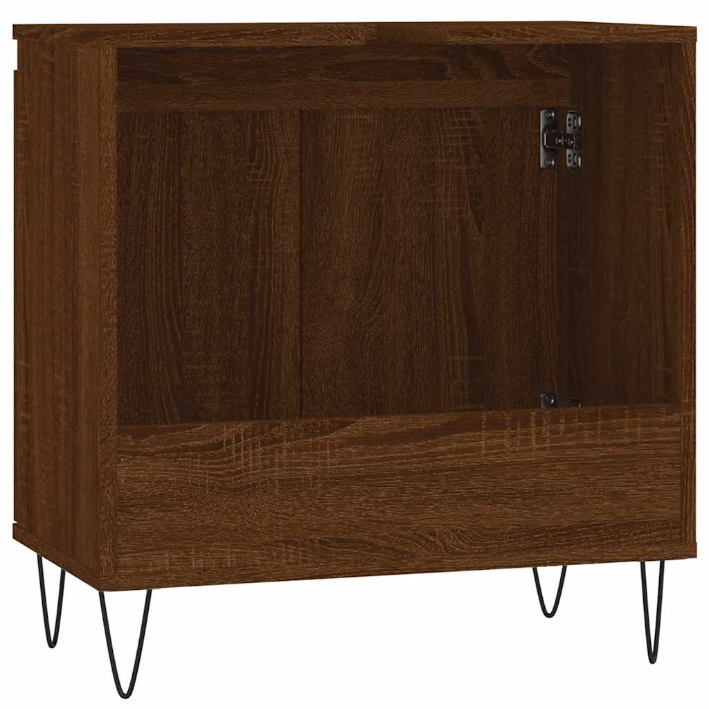 Baderomsskap Brun Eik 58X33X60 Cm Konstruert Tre